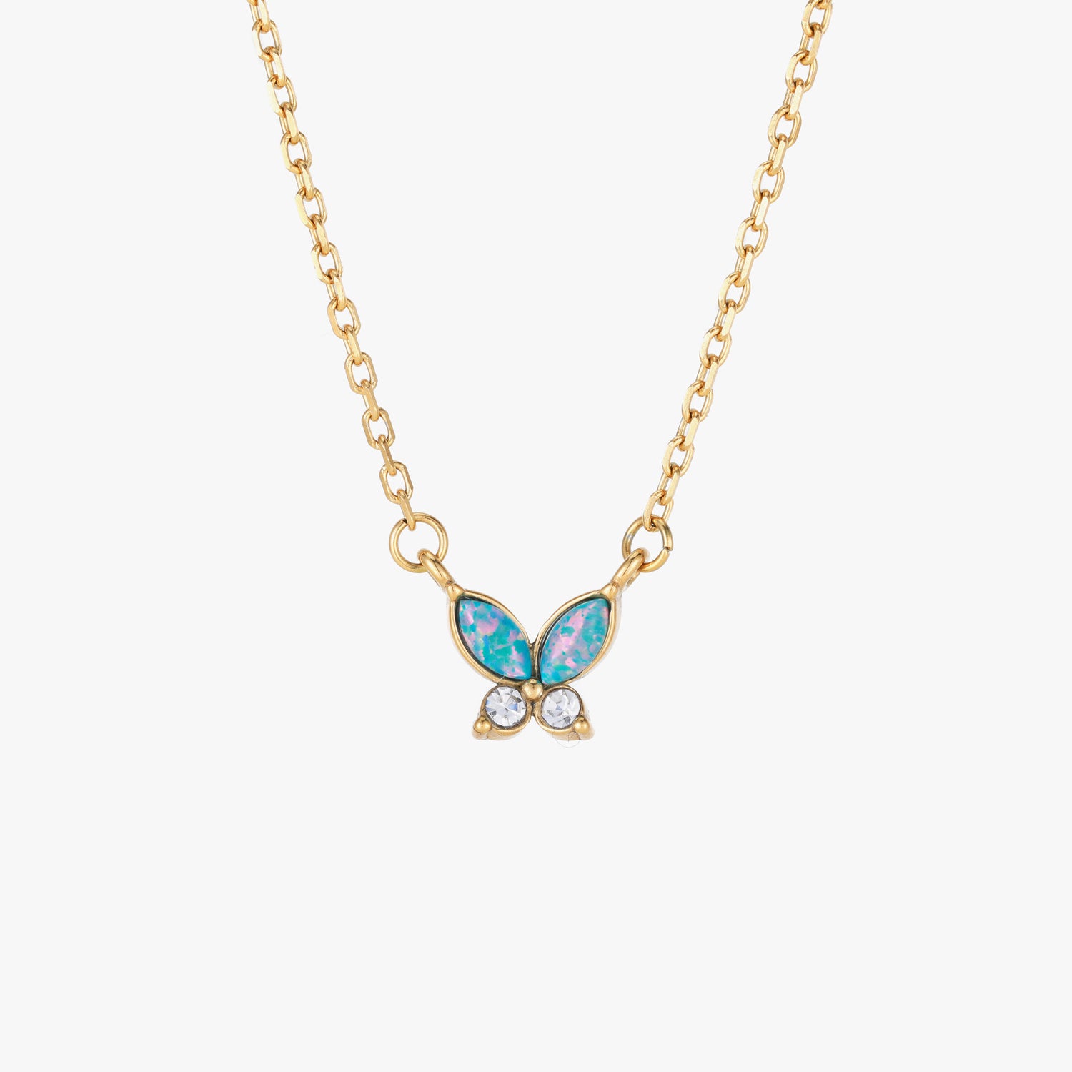 Strength: Opal Butterfly Necklace