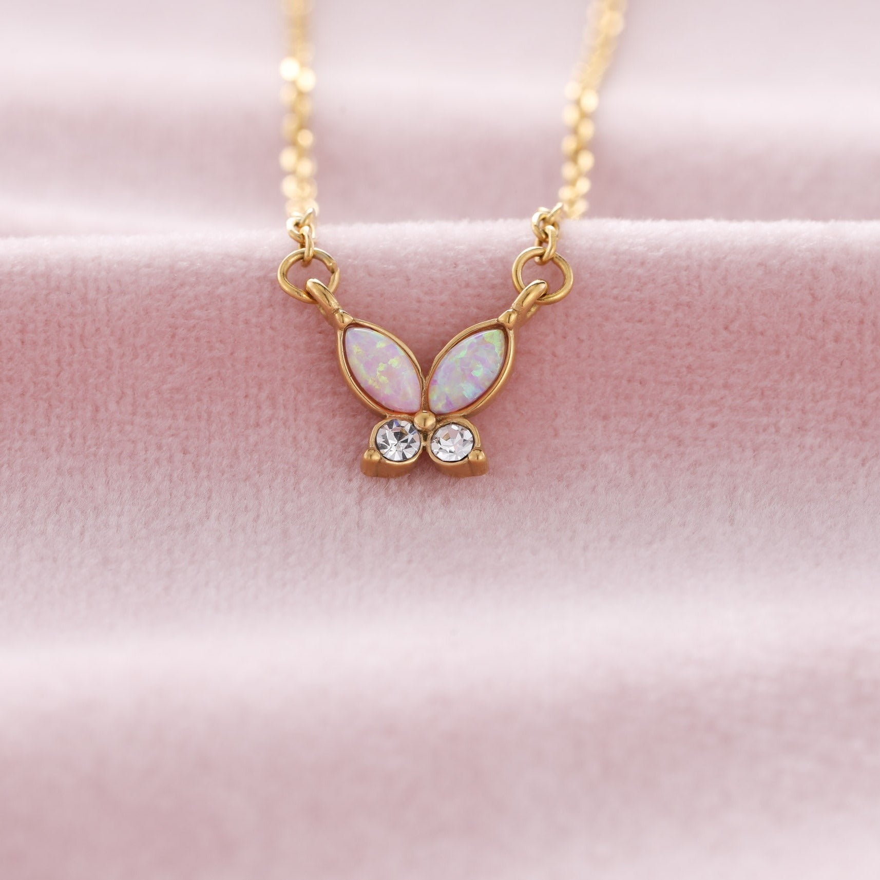 Strength: Opal Butterfly Necklace