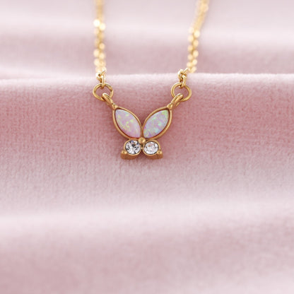 Strength: Opal Butterfly Necklace