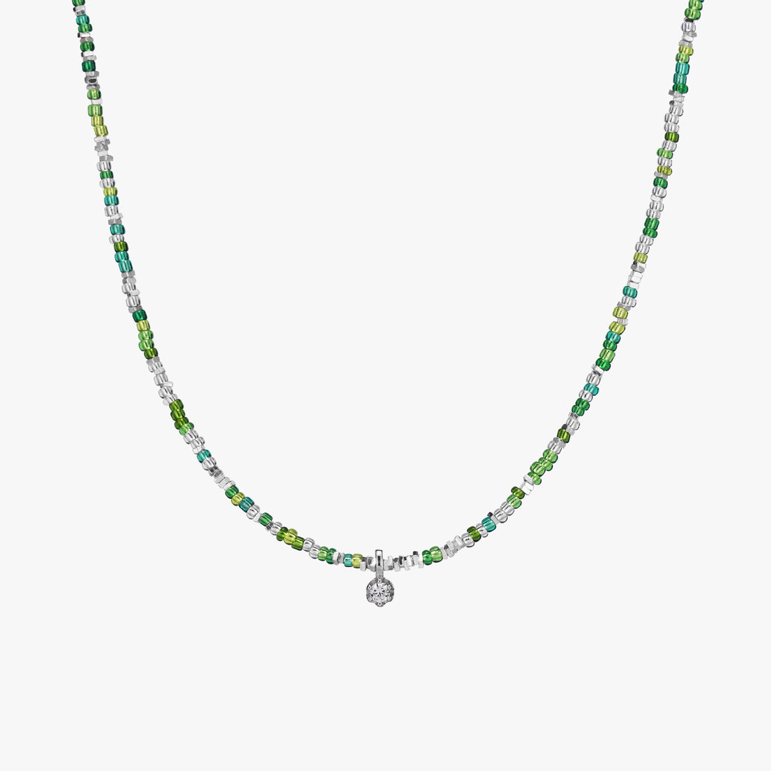 Green Gemstone S925 Beads Necklace