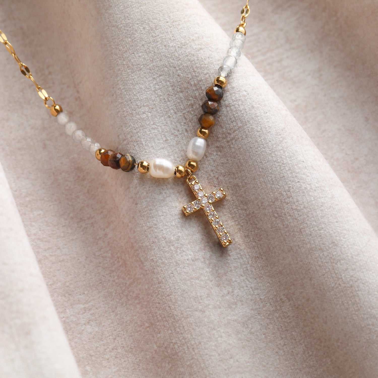 Pray Over it Beaded Cross Necklace with Gift Box &amp; Bag included