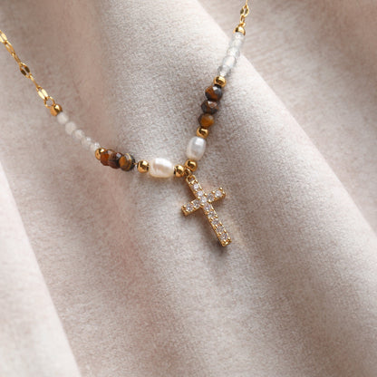 Pray Over it Beaded Cross Necklace with Gift Box &amp; Bag included