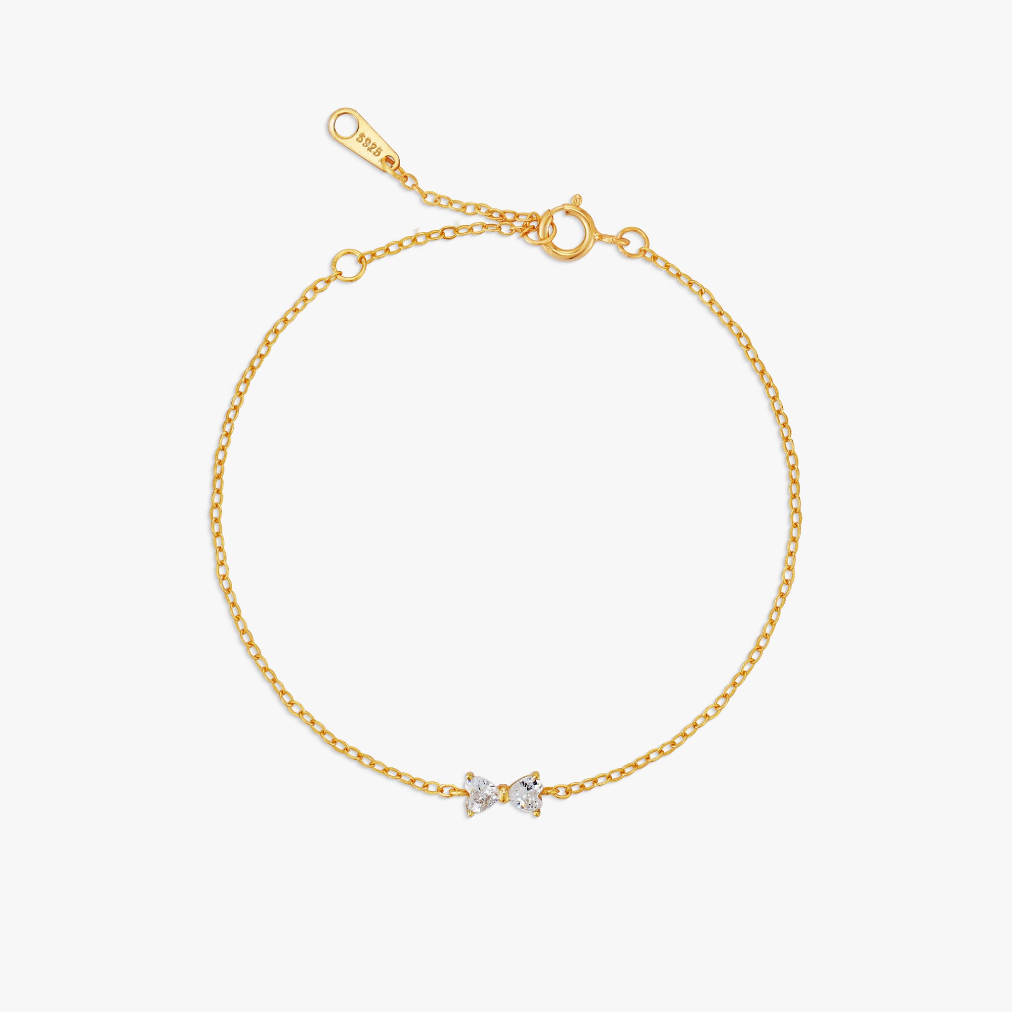 S925 Dainty Tiny Bow Bracelet