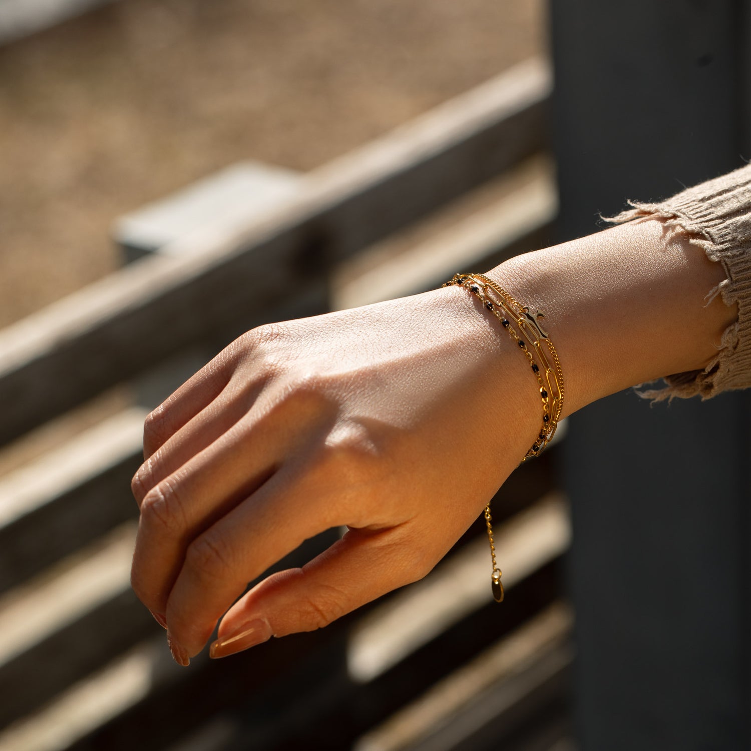 Trust God Triple-layer Cross Beaded Bracelet