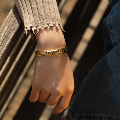 Vintage Black Evil Eye Bangle