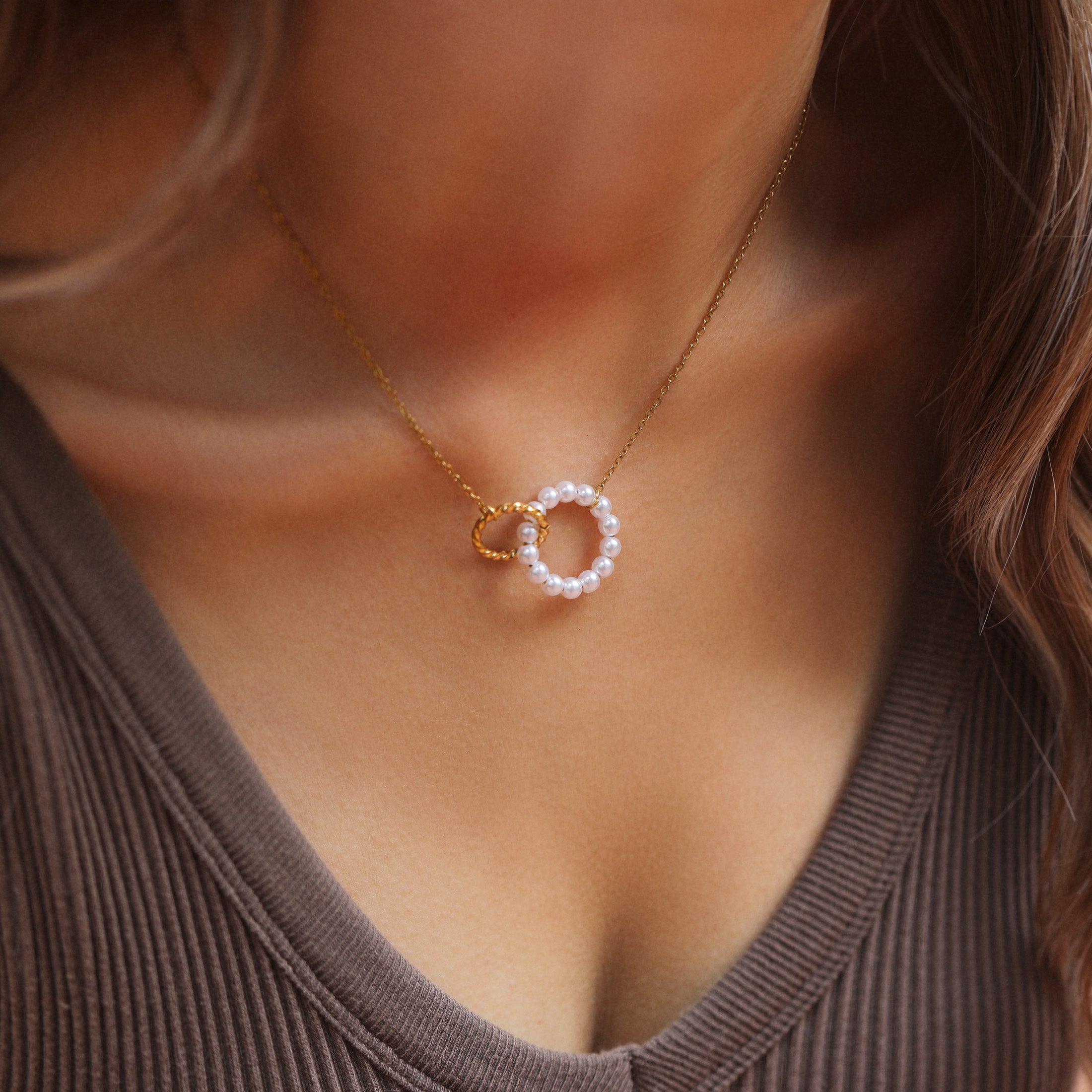 Forever Linked Double Circle Necklace