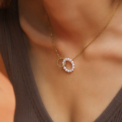 Forever Linked Double Circle Necklace