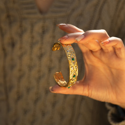 Vintage Green Evil Eye Bangle