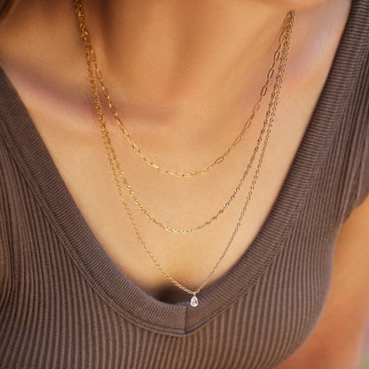 Dainty Gemstone Three-Layer Necklace