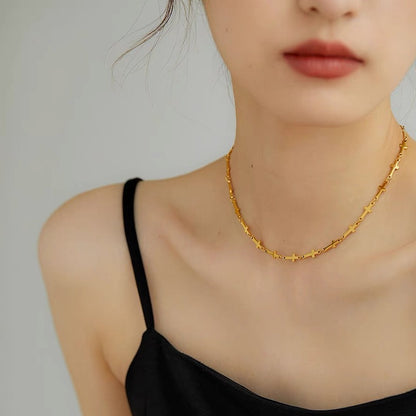 Vintage Cross Choker Necklace