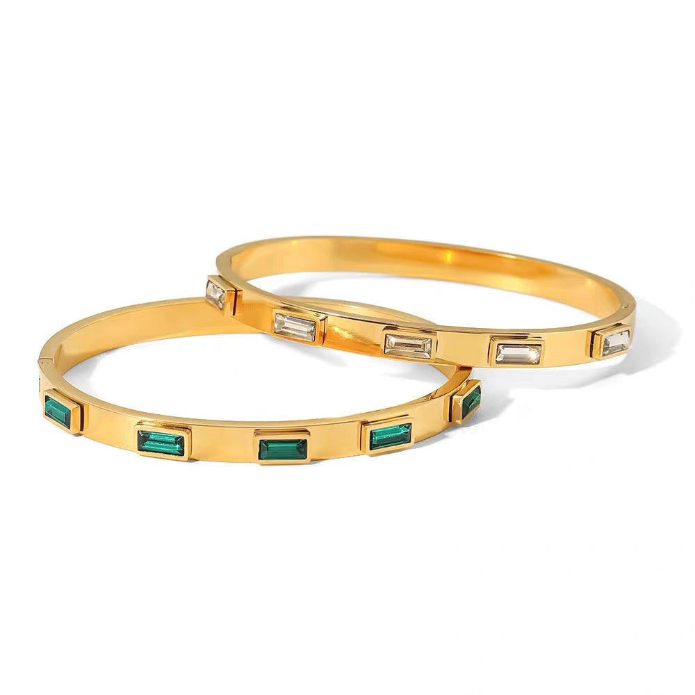 Gemstone Gold Bangle