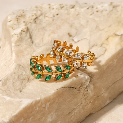 Take Time to Grow Adjustable Leaf Ring