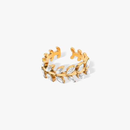 Take Time to Grow Adjustable Leaf Ring