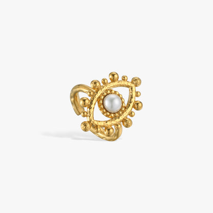 Evil Eye Baroque Pearl Ring