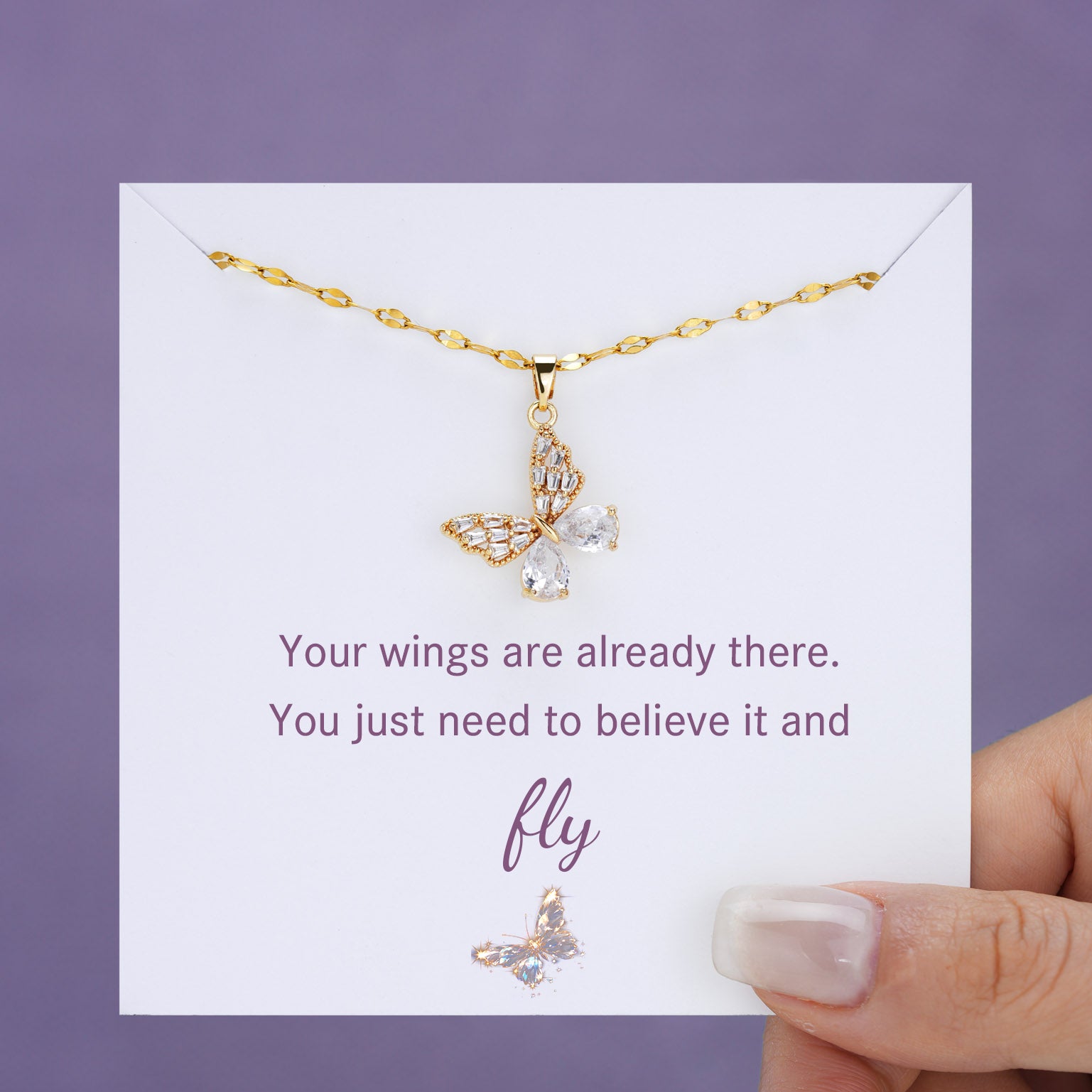 Believe It &amp; Fly Butterfly Necklace