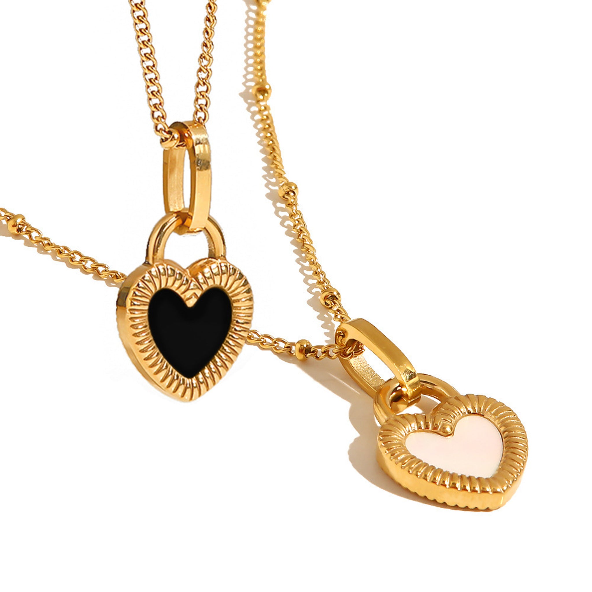 Double-sided Heart Pendant Necklace