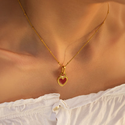 Double-sided Heart Pendant Necklace