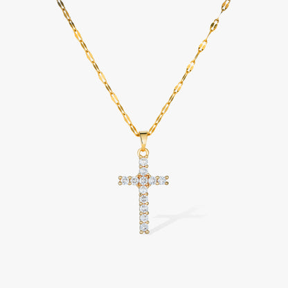 Cross Gemstone Necklace