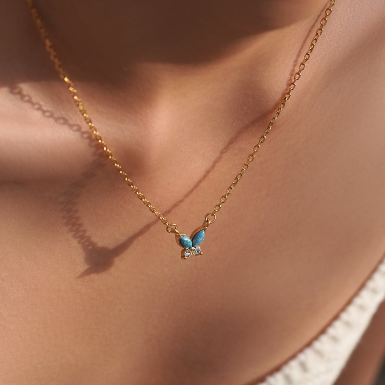 Strength: Opal Butterfly Necklace