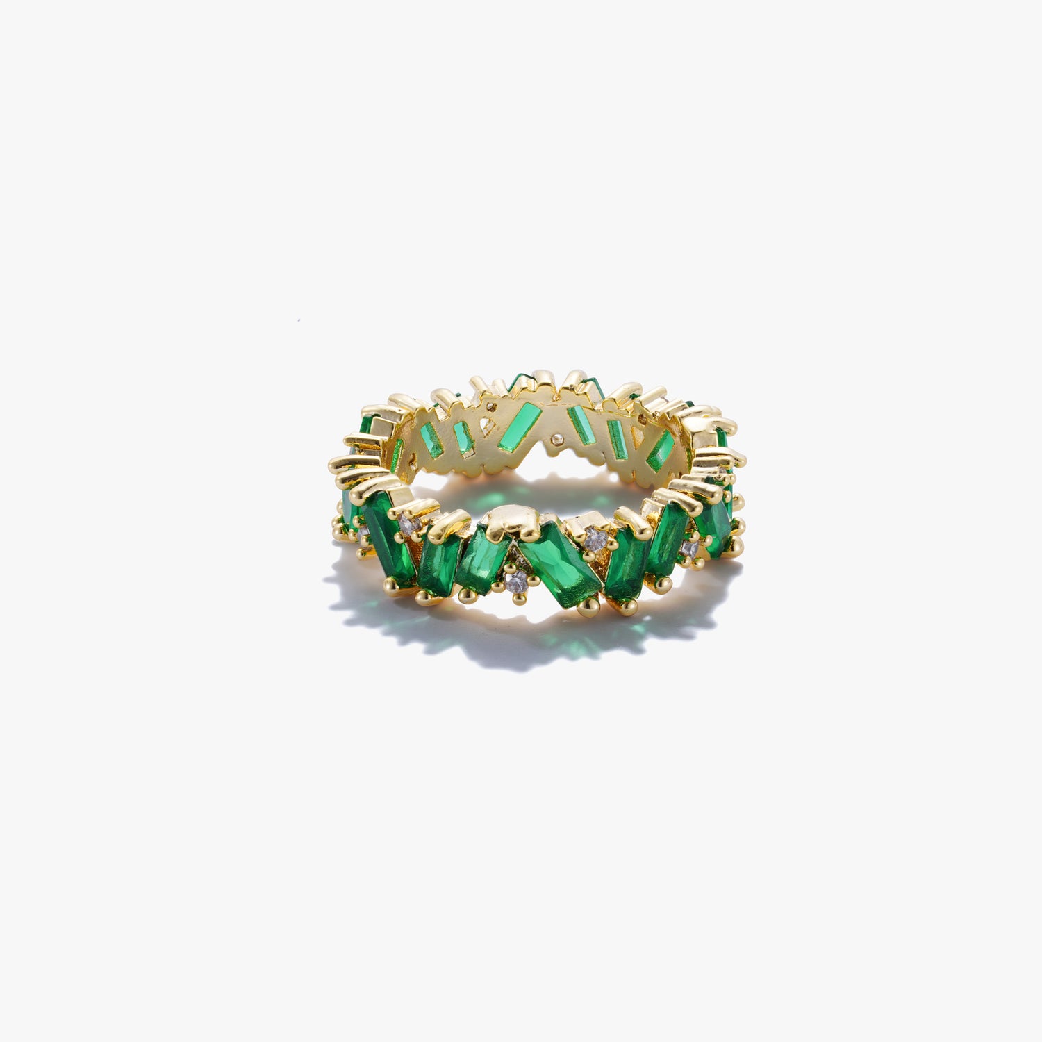 Vintage Green Beautifully Broken Gemstone Ring