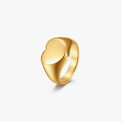 Bold Heart Signet Ring