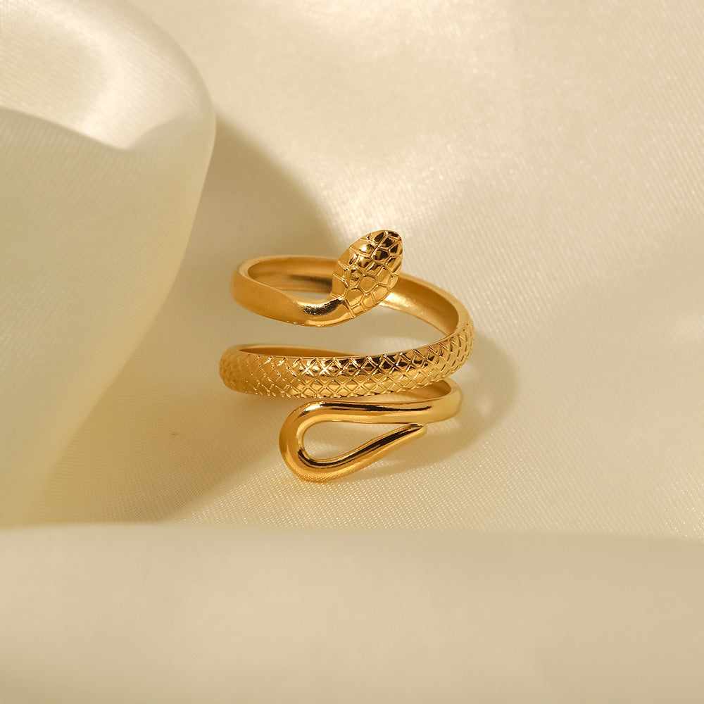 Texture Snake Open Ring