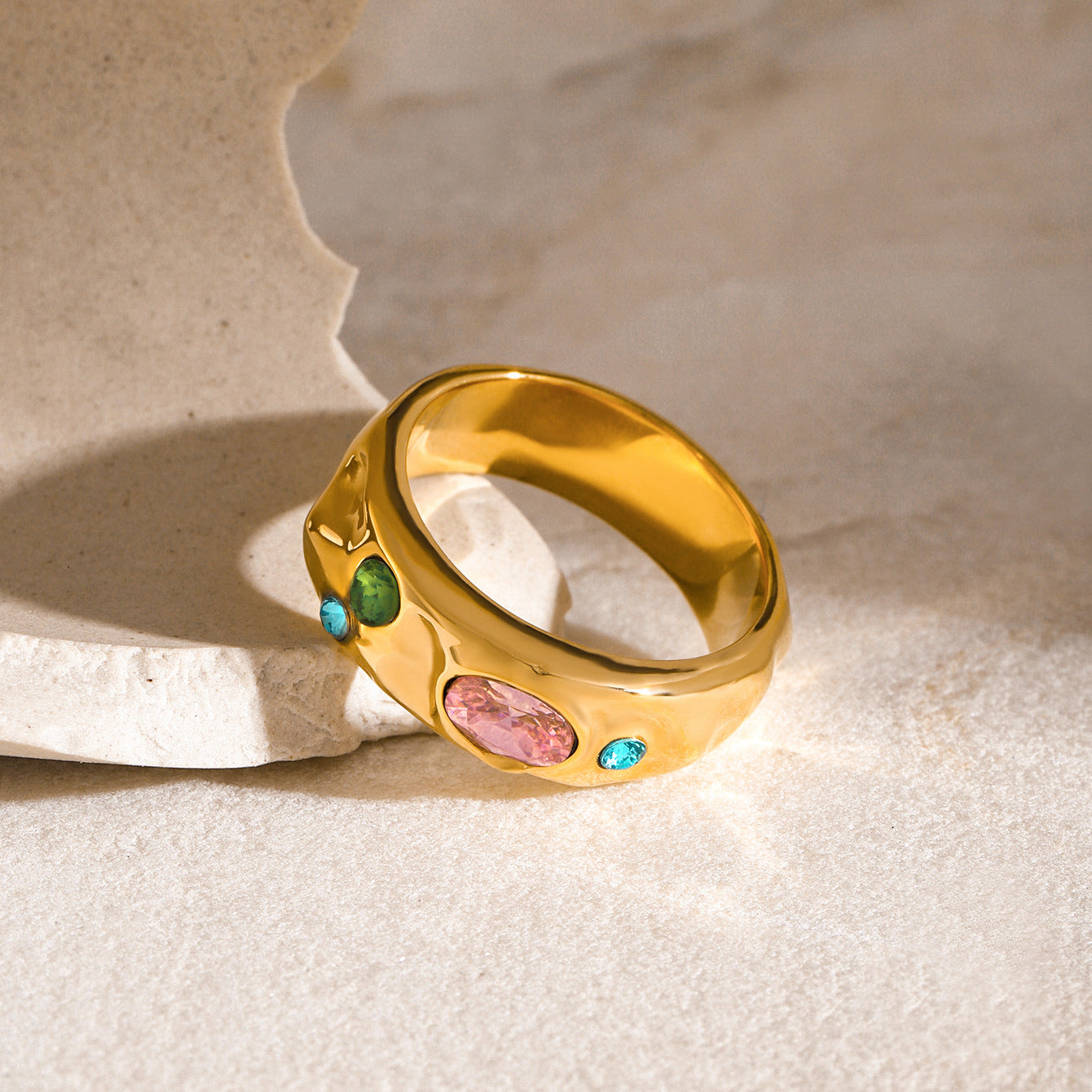 Colorful Stone Band Ring