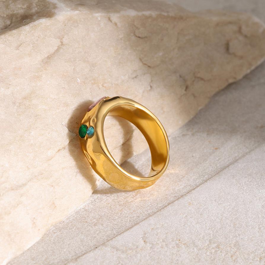 Colorful Stone Band Ring