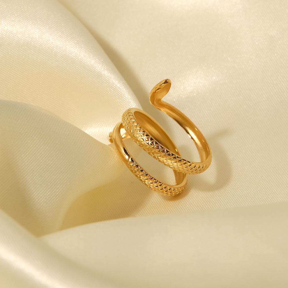 Texture Snake Open Ring