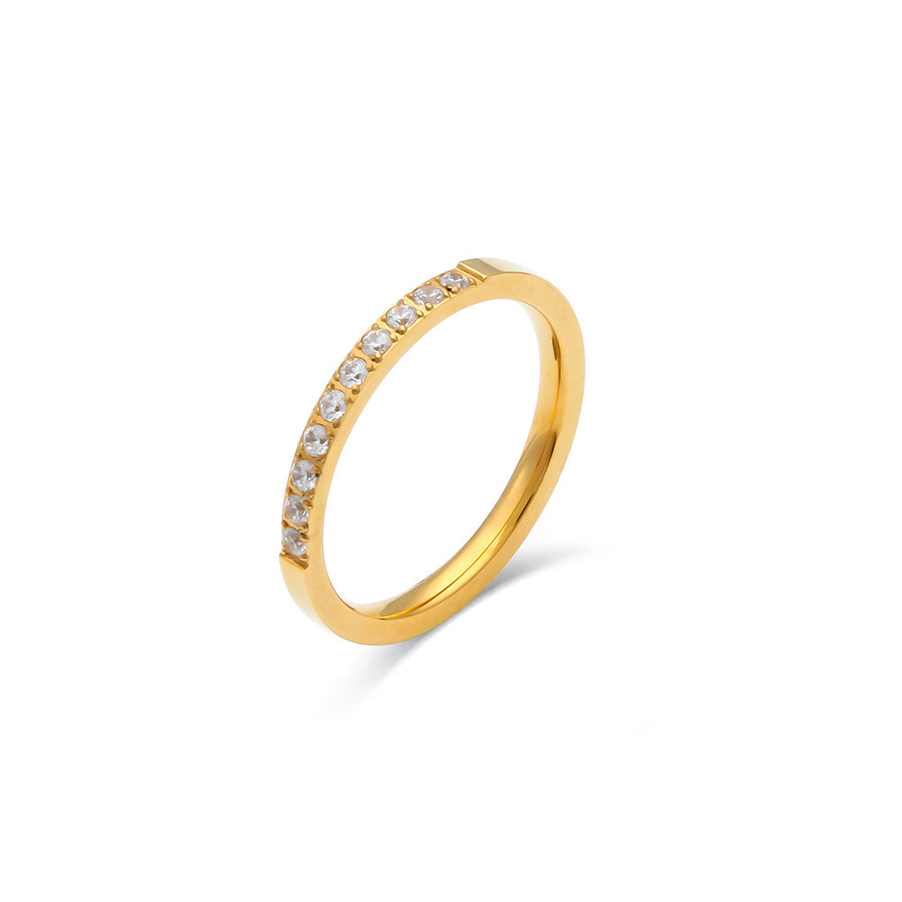 Sparkling Thin Band Ring