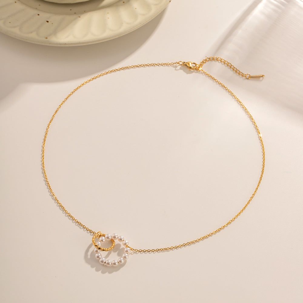 Forever Linked Double Circle Necklace