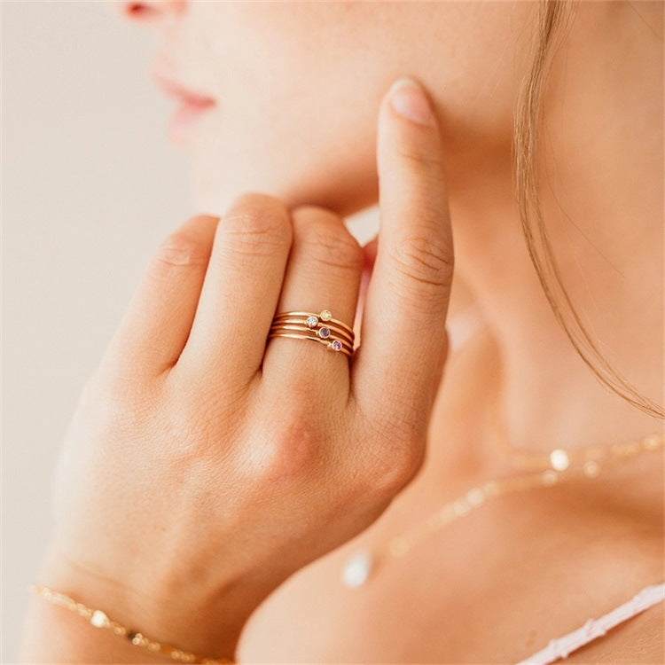 Dainty Stackable Birthstone Ring