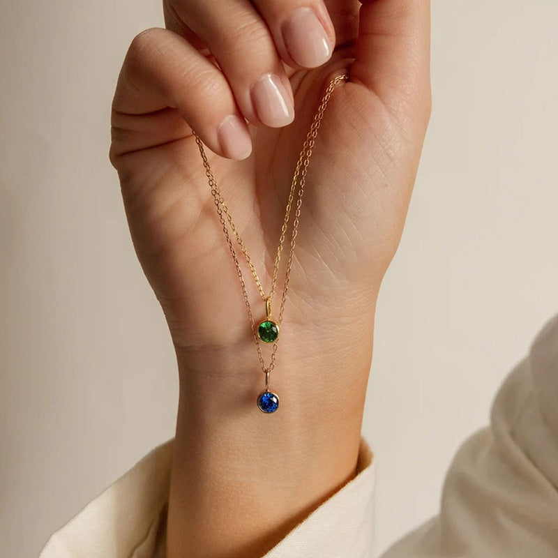 Dainty Tiny Birthstone Necklace