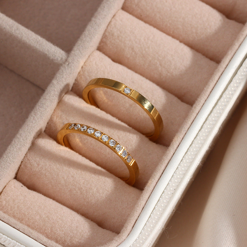 Sparkling Thin Band Ring