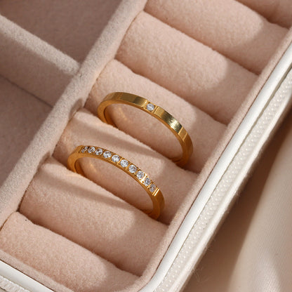 Sparkling Thin Band Ring