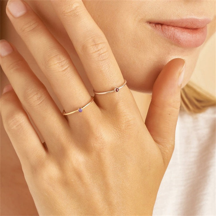 Dainty Stackable Birthstone Ring