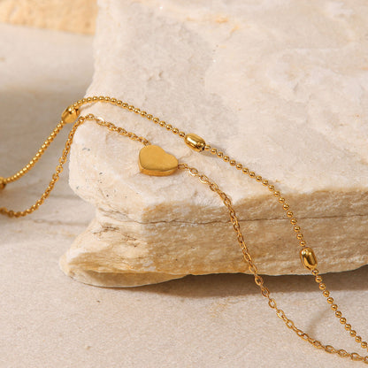 Double Layer Heart Anklet