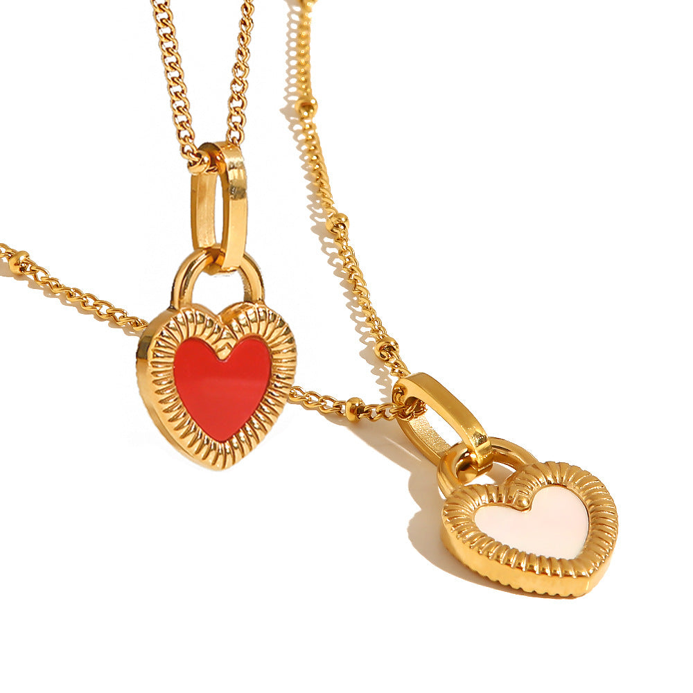 Double-sided Heart Pendant Necklace