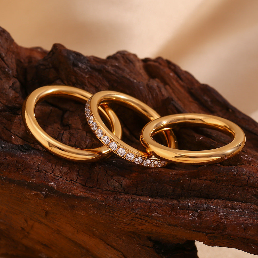 3-Piece Stacking Band Rings Set