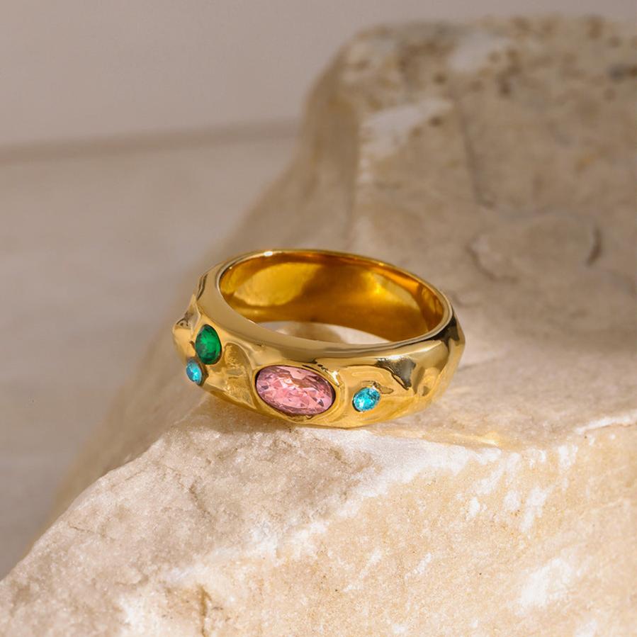 Colorful Stone Band Ring