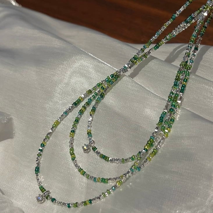 Green Gemstone S925 Beads Necklace