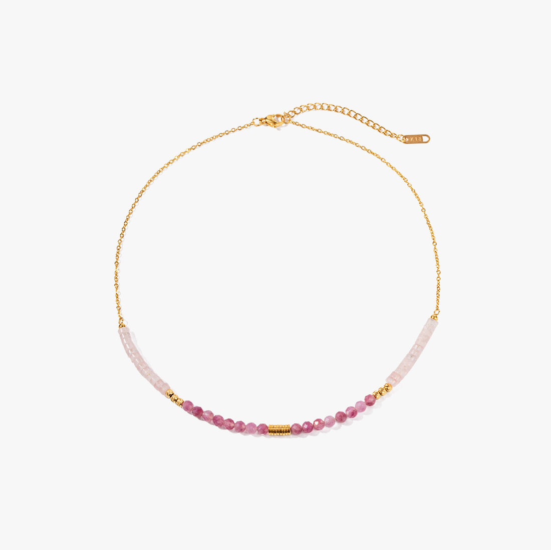 Pink Beaded Gemstone Necklace