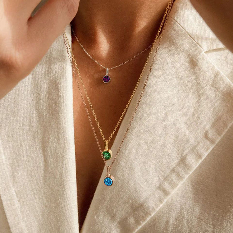 Dainty Tiny Birthstone Necklace