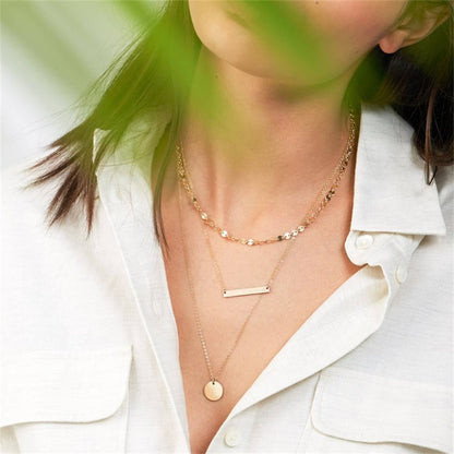 Geometry Three Layered Necklace