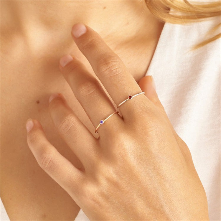 Dainty Stackable Birthstone Ring